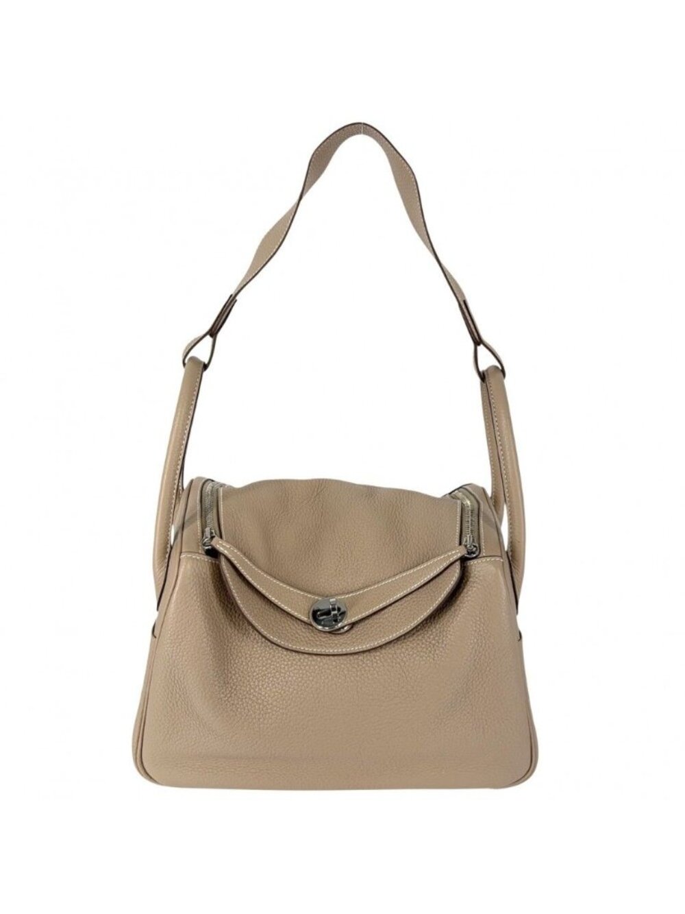 Hermes 2-Way Lindy 30 Handbag Shoulder Bag Taurillon Clemence Brown